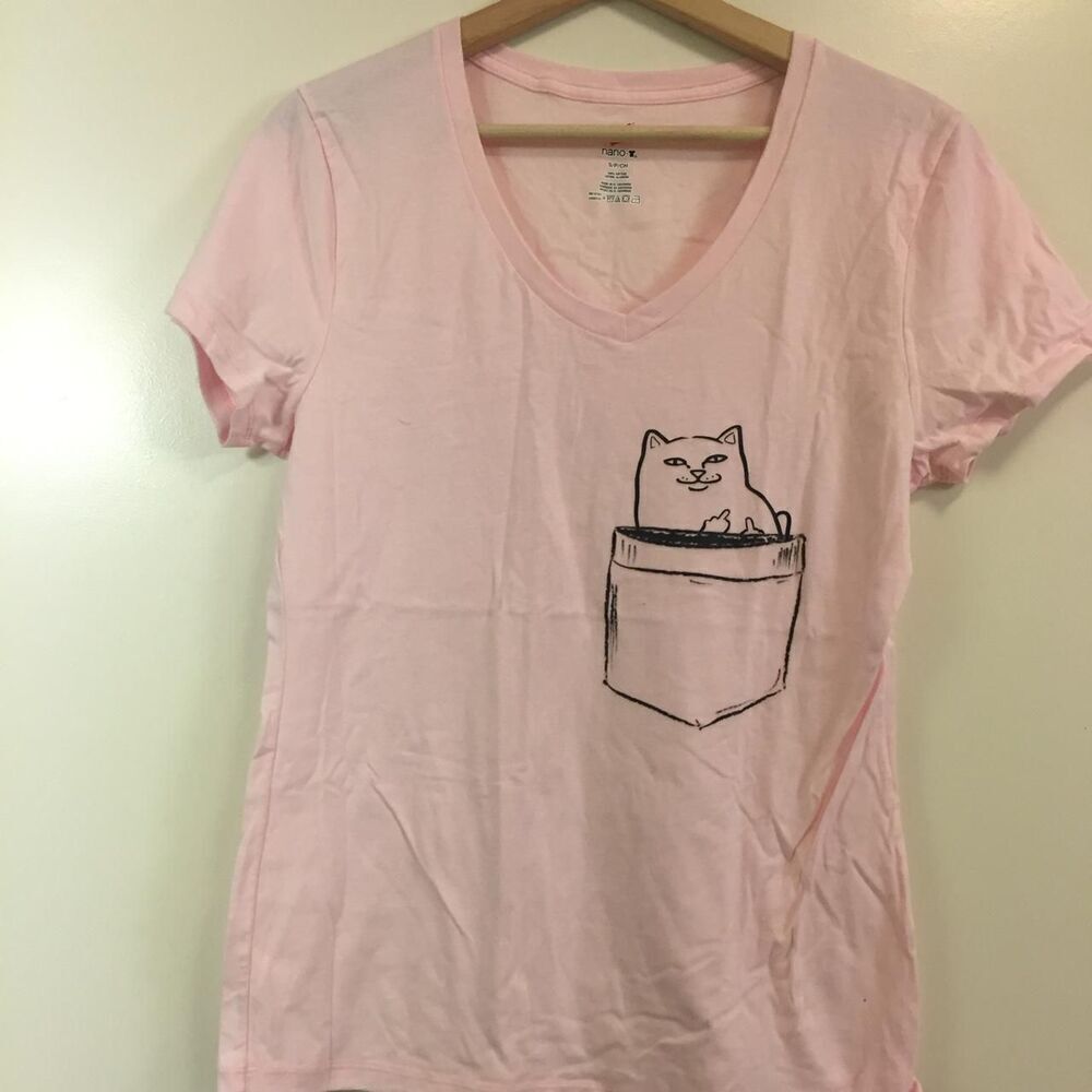 Kitty in My Pocket V-neck Women's shirt size Small